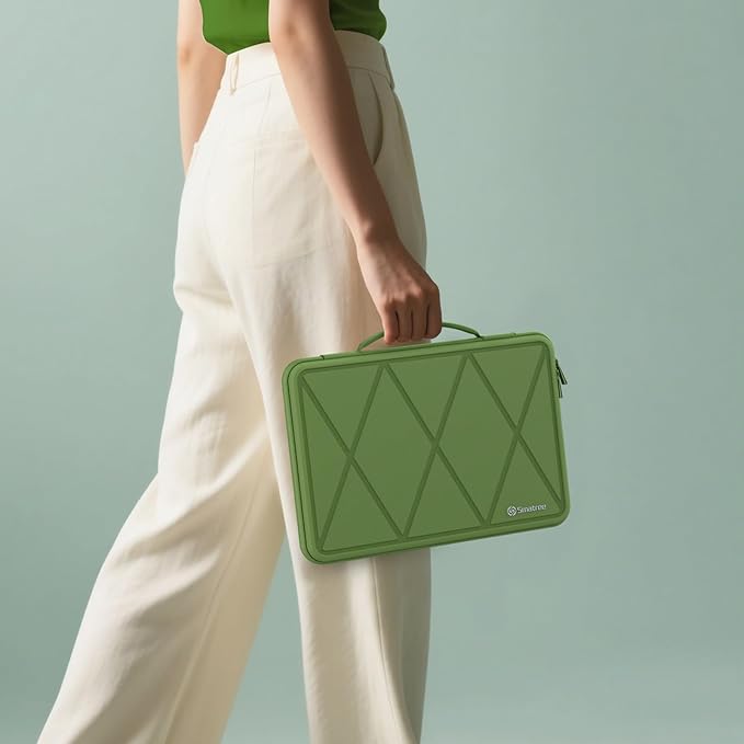 Smatree Hard EVA Protective Sleeve Case Compatible for 14.5 inch ASUS Zenbook Pro 14 Duo OLED, for ASUS Zenbook Pro 14OLED, for ASUS Vivobook S 14 OLED K5404 Laptop and Anti-Shock Bag, Green(X8252TG)