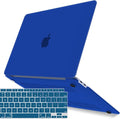 IBENZER Compatible with New MacBook Air 13 inch Case 2022 2021 2020 M1 A2337 A2179 A1932, Plastic Hard Shell Case with Keyboard Cover for Mac Retina Display with Touch ID, Klein Blue, AT13-KLBL+1