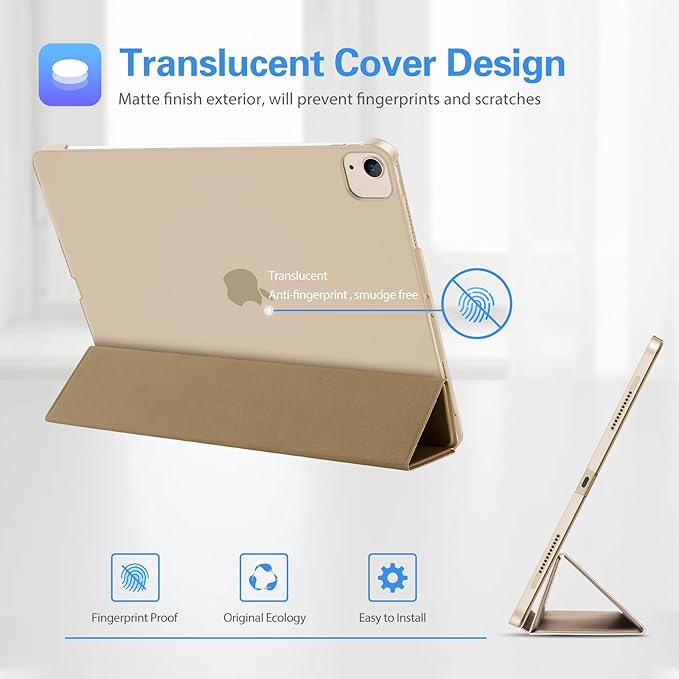 ProCase Smart Case for iPad Pro 12.9 2022/2021/2020/2018, Slim Stand Hard Back Shell Smart Cover for iPad Pro 12.9" 6th Gen/5th Gen/4th Gen/3rd Gen -Starlight
