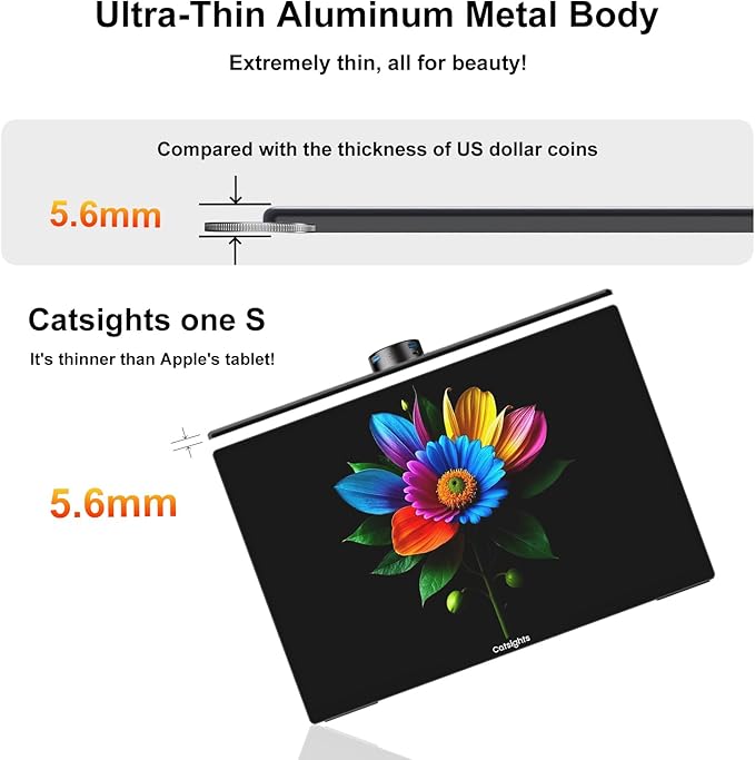 Portable Monitor Touchscreen for Mac 13.3" 2.5K Touch Screen Monitor with Protective Sleeve, USB-C Plug & Play 1500:1 0.22" Laptop Screen Extender for Mac Laptop PC Without Stand and Stylus