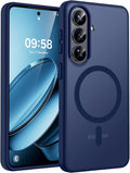TOCOL for Samsung Galaxy S26 Case, Compatible with Magsafe, Full Camera Protection, Built-in Magnetic Ring, Drop Protection, Translucent Matte Phone Case for S26 6.3 inch (Dark Blue)
