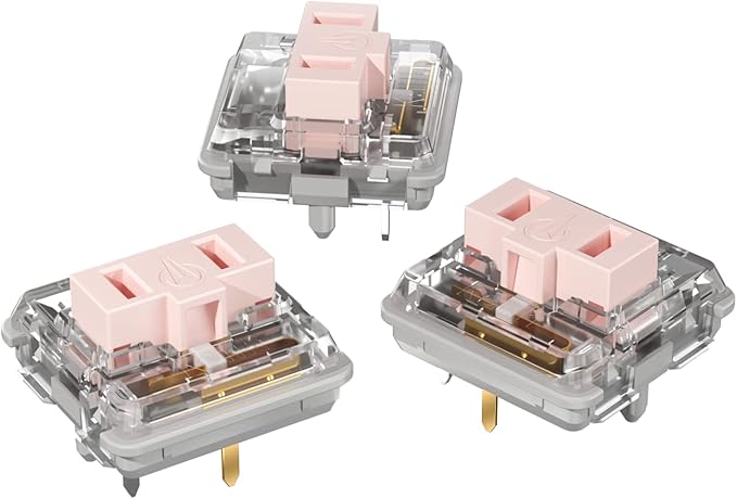 Kailh Low Profile Choc Pink Switches 5 Pin Thiner Key switches- DIY Replaceable Switches for Mechanical Gaming Keyboard (10pcs)