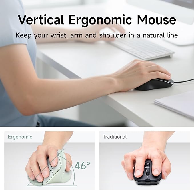 SANWA Wireless Ergonomic Mouse for Large Hands, Silent Click Vertical Mice with Removable Wrist Rest, 1000-4000 DPI, 3-Device (2.4G + 2 Bluetooth 5.4), Compatible with Mac, Windows, Laptop, PC, Green