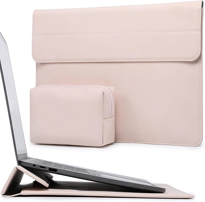HYZUO 15 Inch Laptop Case Bag Sleeve with Stand for MacBook Air 15 M5 M4 A3241 M3 A3114 M2 A2941 2026-2023, 15" Surface Laptop 7/6/5/4/3, MacBook Pro 15 A1990 A1707 2019-2016, Apricot