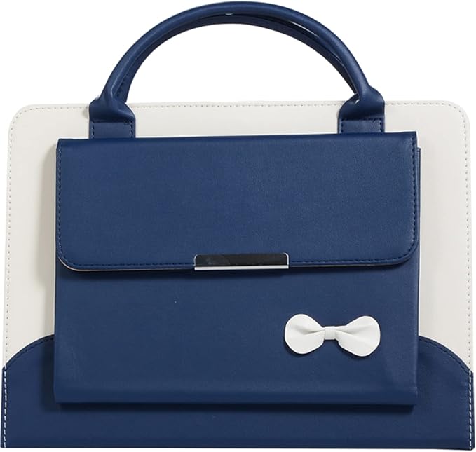 Cute Case for iPad 11 inch (A16) 2025 / 10th Generation 10.9 inch 2022, iPad 10 / 11th Gen Case, Slim Handbag Leather Protective Cover with Stand Hand Strap Pocket for Girls Woman Kids,Blue