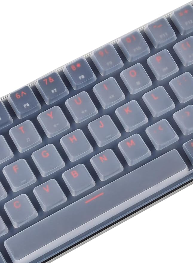 Silicone Keyboard Skin Compatible for Razer BlackWidow V3 Mini HyperSpeed 65% Wireless Mechanical Gaming Keyboard & RK Royal KLUDGE RK68 Wireless Hot Swappable 65% Mechanical Keyboard (Clear)