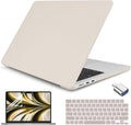 Teryeefi Case for M5 MacBook Air 13.6 Inch Model A3449 A3240 M4/A3113 M3/A2681 M2 Chip (2022 2024 2025 2026 Release), Laptop Hard Case+USB 3 Adapter+Keyboard Cover, Cream Rock Ash