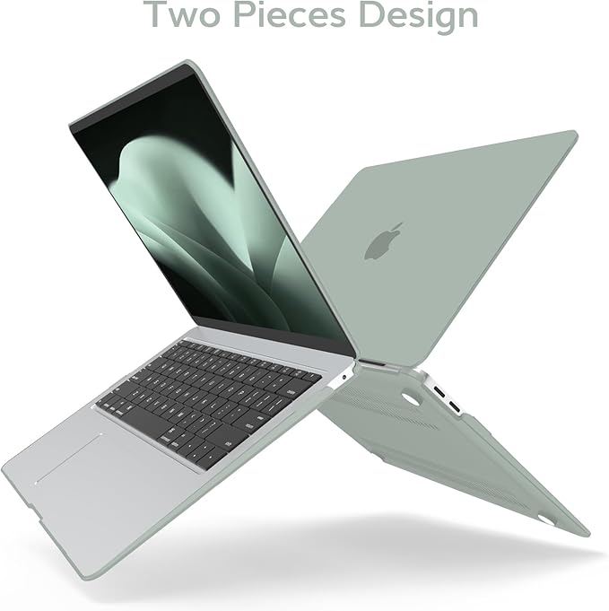 Anban Compatible with MacBook Air 13 inch Case M1 2021 2020 2019 2018 A2337 A2179 A1932 Touch ID, Matte Plastic Hard Shell+Keyboard Cover+Screen Protector for MacBook Air 13.3 inch Case,Antique Green