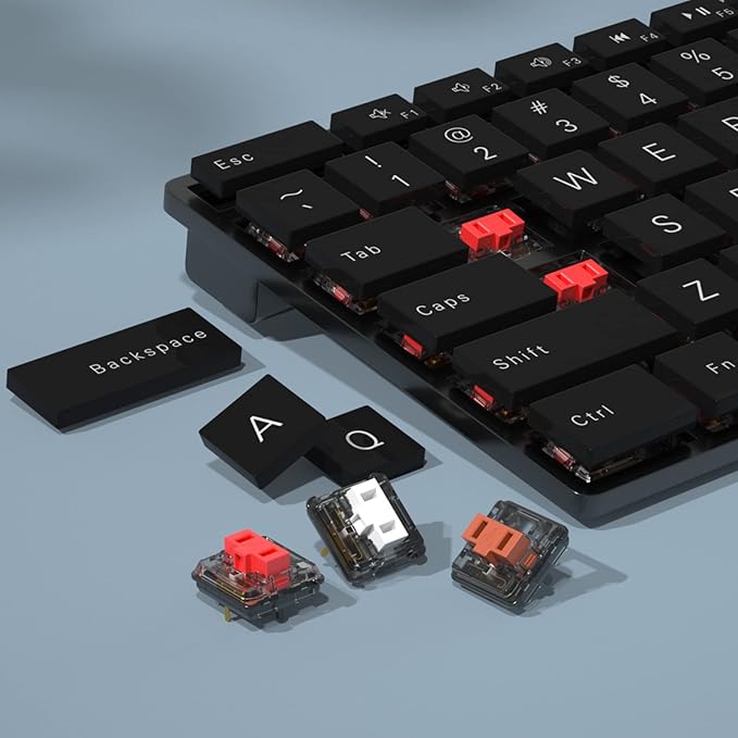 KAILH Official Store Low Profile Switch 1350 Chocolate Mechanical Keyboard Switch RGB SMD Clicky (30, Choc White)