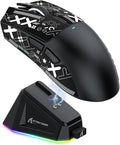 MAGIC-REFINER Attack Shark X11 59g Superlight Wireless Gaming Mouse with Grip Tape, RGB Charging Dock，BT/2.4G Wireless/Wired Pc Mouse, 22000 DPI,5 Programmable Buttons for Pc/Mac(Black)