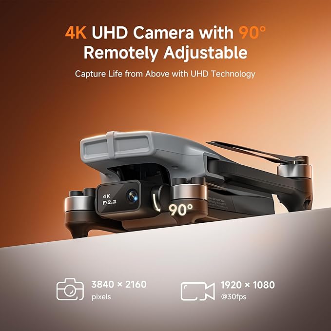 Ameta Drones with Camera for Adults 4k UHD, S20 GPS Drone for Kids and Beginners with Auto Return/50 Minutes/Brushless Motor/Altitude Hold/Beginner Mode, Cool Toys Gifts for Men Boys(Under 249g)