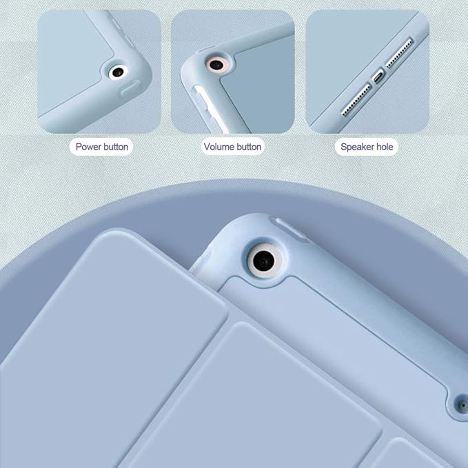 Aoub Case for iPad 9.7 inch 6th/5th Generation Case 2018/2017 with Pencil Holder, Thin Lightweight Smart Stand Cover, Auto Wake/Sleep, Model A1822/A1823/A1893/A1954, Sky Blue