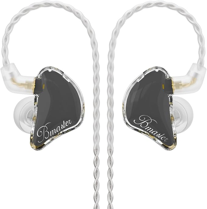 BASN in Ear Monitor Headphones, Triple Driver IEM Earphones with Powerful Bass, Noise Isolation HiFi Stereo Wired Earbuds for Musicians Singers Drummers (Sage Gray)