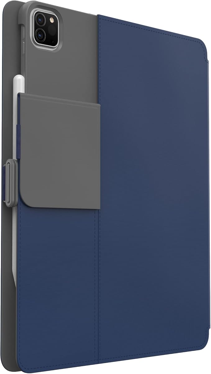 Speck Case for iPad Pro 6th Generation 12.9 Inch - Drop & Camera Protection, Slim Multi Range Stand, Apple Pencil Holder - Arcadia Navy/Moody Grey