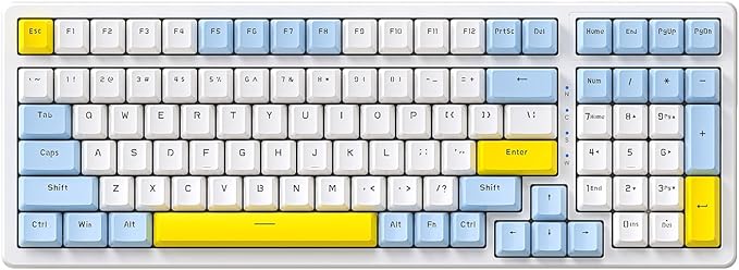 Ajazz Mechanical Gaming Keyboard,Hot Swappable Mechanical Keyboard with Numeric Pad,Compact USB Wired Keyboard 100 Keys Double-Shot ABS Keycaps,N-Key Rollover RGB Custom Keyboard for PC Mac(MX Red)