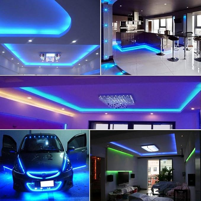 LED Strip Lights, SMD 2835 LED Strip, DC12V 1200LEDs 16.4Ft 26000LM High Density LED Light Strips Non-Waterproof, 3 Times Brightness Than SMD3528 LED Strip, Blue