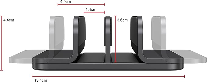 JOKItech Dual Aluminum Vertical Laptop Stand Organizer, Sturdy Notebook Computer Holder Stand Compatible with New Liquid Retina XDR Apple MacBook Air/Pro/Neo, Mac mini & iPad Pro - Black
