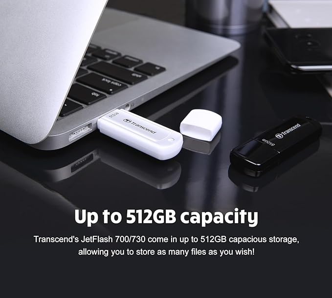 Transcend JetFlash 700 64GB USB 3.1 Gen 1 (USB 3.0/2.0) Flash Thumb Drive, Up to 100MB/s , Type-A External Data Storage Memory Stick Compatible with Computer/Laptop/Desktop/PC - TS64GJF700