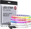 BTF-LIGHTING FCOB COB LED Strip WS2814 Smart IC RGBW 6000K, UL Listed 896LEDs/m High Density Color Chasing Uniform Light, DC24V 16.4FT 12mm Width for Home Party DIY Decor(No Adapter or Controller)