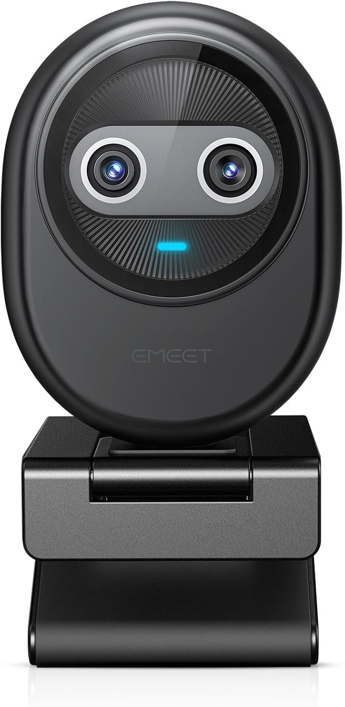 EMEET Piko 4K Webcam for Streaming, World’s 1st Dual-Camera AI-Powered 4K Camera w/AI Autofocus, 3 Mics Array&3 Sound Modes, USB Webcam with Clip, Great for Streaming, Desk Setup
