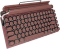 Adventurers Retro Typewriter-Style Mechanical Keyboard, 83 Keys, 75% Compact Layout, Bluetooth 5.0 and Wired, Hot-Swappable Blue Switch, White Backlit for Windows/Mac/iPad/PC/Laptop (Rose Red)