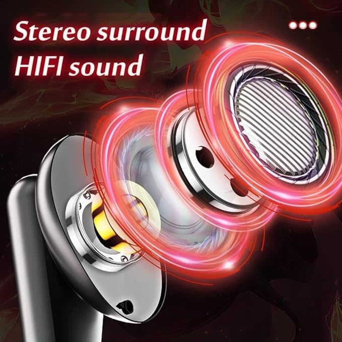 Wireless Gaming Earbud, K98 Wireless Gaming Headphone with Charging Case and Built-in Mic, Bluetooth 5.1 Dual Game Music Mode Earbuds Wireless Headphones with 30 Hours Playtime, RGB