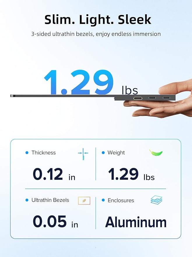 UPERFECT Touchscreen OLED Portable Monitor 14", 3K 2880x1800 | 120Hz | 0.1ms Portable Gaming Monitor, 500 Nits |120% DCI-P3 | 500000:1 | Ultra-Slim Design for Laptop Mini PC Phone Game Consoles