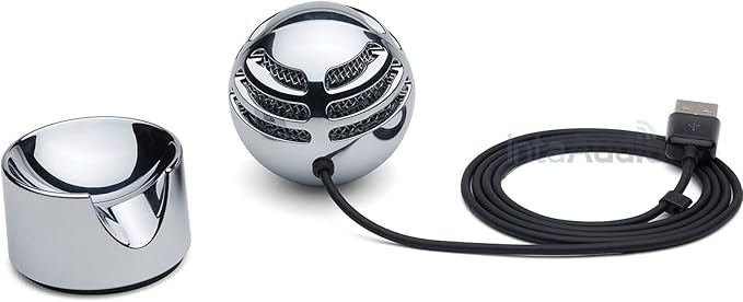 Samson Meteorite Ultra-Portable USB Condenser Microphone for Laptop – Plug & Play Mic for Zoom, Skype, YouTube & Working from Home – Magnetic Base & Mobile Compatible (Silver)