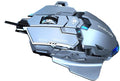 Professional Gaming Mouse, 12800 DPI Optical Sensor, RGB Lighting, Aluminum Chassis, Silver Gray, with Macro Programming and Retractable Wing