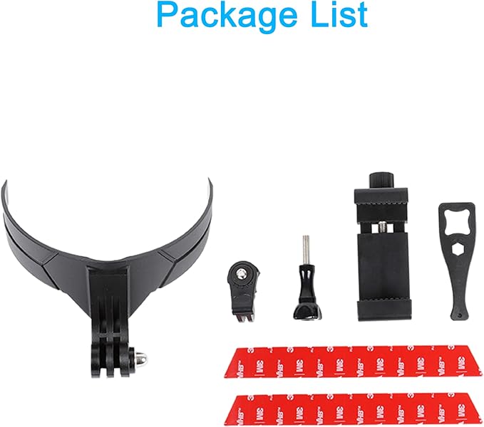 PellKing Universal Motorcycle Helmet Chin Action Camera Mount, Flexible Adhesive Helmet Mount Compatible with GoPro Hero 13 12 11 10 9 8 7 6 5 Black,Insta360,AKASO,DJI Action Sports Cam Accessories