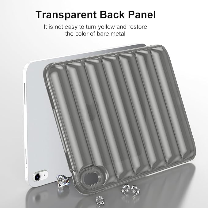 for iPad mini 7 A17 Pro 2024 & iPad mini 6 Case 2021 (8.3 inch) Shockproof Soft TPU Back Cover Silicone Bumper Anti-Yellowing Lightweight Clear Shell for iPad mini 7th/6th Generation, Gray