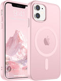 SUPFINE Magnetic for iPhone 11 Phone Case (Compatible with MagSafe) (Military Grade Drop Protection) Translucent Matte Shockproof Phone Cover,Light Pink