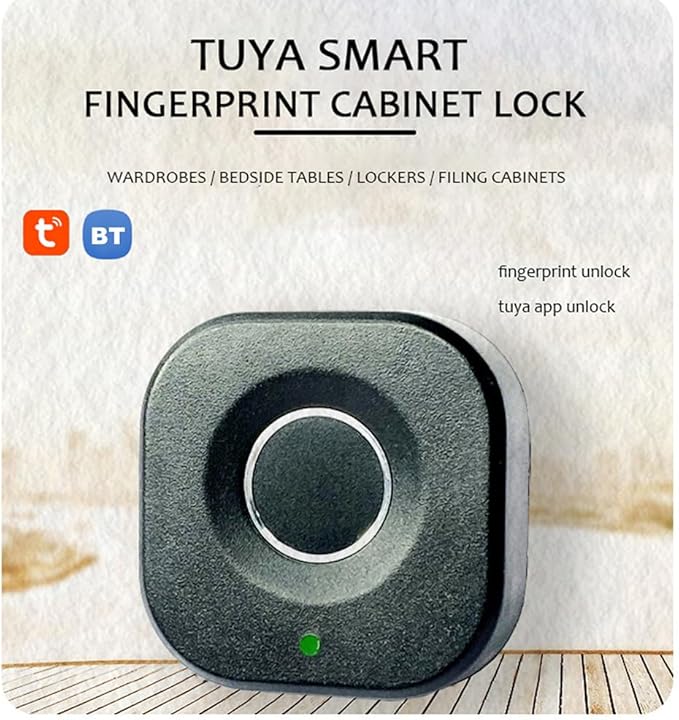 Docooler Smart Biometric Fingerprint Cabinet Lock - Keyless Hidden File Wardrobe Lock for Home Office, Remote Control