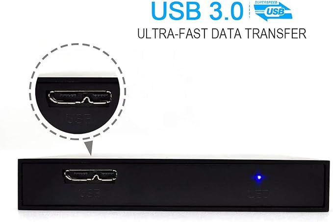 HWAYO 2.5'' HDD 500GB Ultra Slim Portable External Hard Drive USB3.0 Storage for Xbox One Console, PC, Laptop, MacBook (Silver)