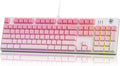 MageGee Mechanical Gaming Keyboard, Wired USB RGB Backlit Keyboard, 104-Key 100% Anti-Ghosting Mechanical Keyboard with Red Switches, Side-Printed Keycaps for Windows PC & Mac