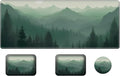 Wrist Elbow Support Arm Rest Desk Mouse Pad Set,Large Mouse Pad + 2 Elbow Rest Pad + Coaster,(31.5×11.8 in) Ergonomic Memory Foam for Office,Gaming,Computer,Laptop-Fog Forest