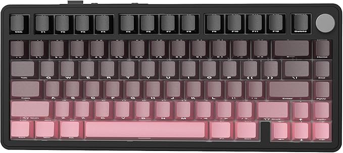 Yindiao X85 Wireless Mechanical Keyboard, TKL 82 Keys Bluetooth 5.0/2.4GHz/USB-C Hot Swappable Custom Keyboard, Knob, Gasket Structure, RGB Backlit Gaming Keyboard for PC/Mac/PS4/Xbox (Blackpink)