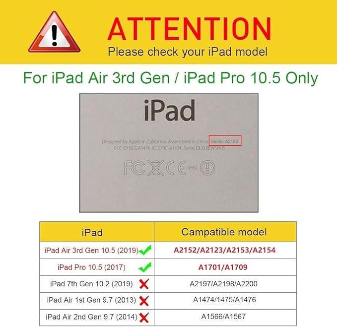 360 Rotating Stand Smart Case for iPad Air (3rd Gen) 10.5" & iPad Pro 10.5" - Auto Wake/Sleep Feature (Blue Marble)