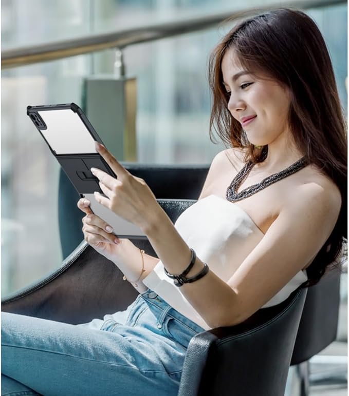 Clear Case for iPad Pro 11 Inch (4th/3rd/2nd Gen) 2022/2021/2020 Case with Stand Transparent Back Cover Kickstand Slim Light Drop Safe