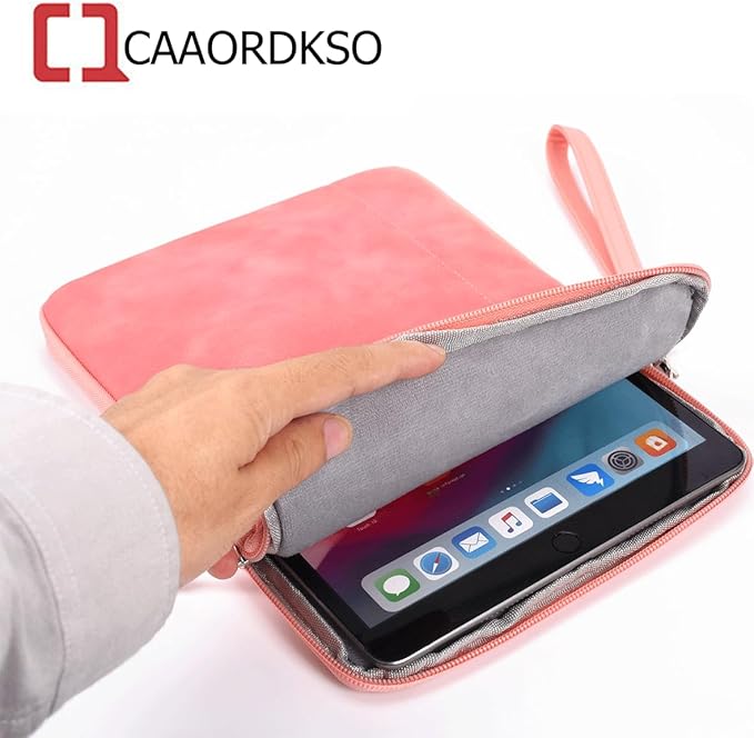 CAAORDKSO 12.9-13 inch Tablet Sleeve Bag for 13 inch iPad Air M3 2025, 13 Inch New iPad Pro M4/ Air M2 2024, iPad Pro 12.9 inch, Surface Laptop Go 12.4", Galaxy Tab S8+/S9+ 12.4, Waterproof Case Pink