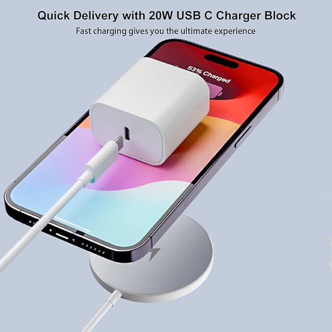 10FT Magnetic Wireless Charger,2Pack Fast Apple Mag-Safe Charger Magnet Charging Pad Mag Safe Charging for iPhone 17Pro Max/16 Pro Max/16Pro/16/iPhone 15Pro Max/15 Plus/14/13/12/AirPods 3/2/Pro/Pro 2