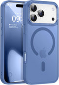 Newfuture Magnetic for iPhone 17 Pro Case [Compatible with Magsafe] [Military Grade Drop Protection] Translucent Matte Anti-Scratch Shockproof Protective Phone Cover 6.3 Inch, Light Blue