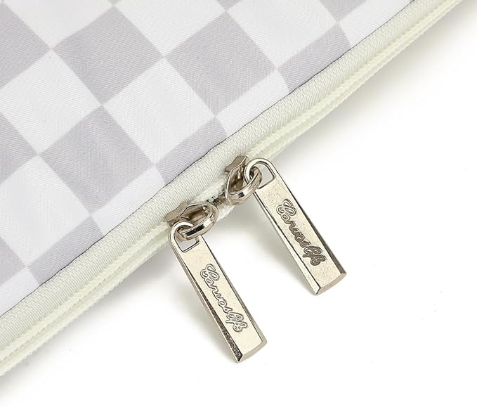 Canvaslife Laptop Sleeve Case Cover with Pocket for MacBook Pro 14 inch and 14 inch-14.4 inch HP, Lenovo, Dell, ASUS, Acer Notebook Computer (Grey Checker)