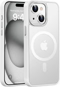 Newfuture Magnetic for iPhone 15 Case [Compatible with Magsafe] [Military Grade Drop Protection] Translucent Matte Anti-Fingerprint Shockproof Phone Case for iPhone 15 6.1 inch, Frosted White