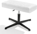 VECELO Under Desk Footrest, PU Ergonomic Foot Rest with Comfort Padding, Height Adjustable for Relieving Leg Pain, Stiffness, and etc, White