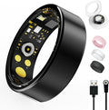 Smart Ring For Women Men, Health Tracker with Heart Rate, Blood Oxygen, Blood Pressure, Sleep Monitor, Step Counting, IP68 Waterproof Fitness ring, No App Fees for iPhone & Android (Black, 11#)