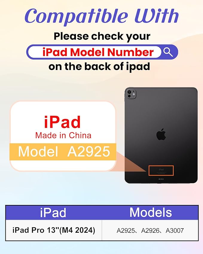 Kidcube for iPad Pro 13 Inch Case M4 2024 - Women Girls Cute Rotating Stand Folio Cover with Pencil Holder & Card Slot Kawaii Cartoon Cool Dog Design for iPad Pro 13 Inch Case 2024 (A2925 A2926 A3007)