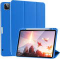 Case for iPad Pro 11 Inch 4th/3rd/2nd Generation 2022/2021/2020 with Pencil Holder [Support iPad 2nd Pencil Charging] Slim Trifold Stand Smart Protective Cover, Auto Wake/Sleep(Blue)