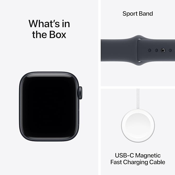 Apple Watch SE 3 [GPS + Cellular 40mm] Smartwatch with Midnight Aluminium Case with Midnight Sport Band - S/M. Fitness and Sleep Trackers, Heart Rate Monitor with AppleCare+ (2 Years)