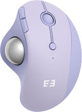 seenda Wireless Trackball Mouse, Ergonomic Bluetooth Rollerball Mouse Rechargeable, 3 Device Connection Optical Mice Adjustable DPI Thumb Control Mice Compatible for PC/Laptop/Windows - Light Purple